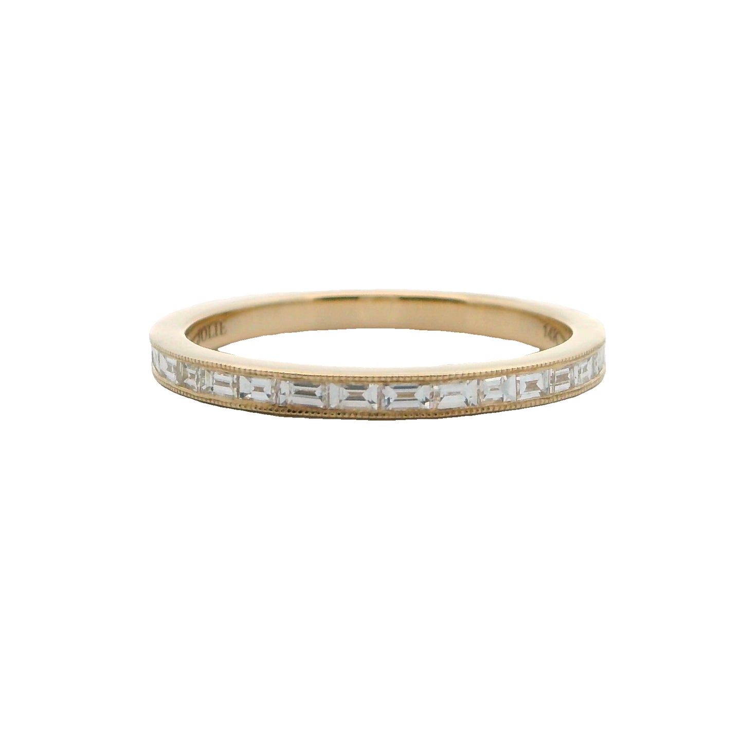14k Yellow Gold Diamond Stackable Band