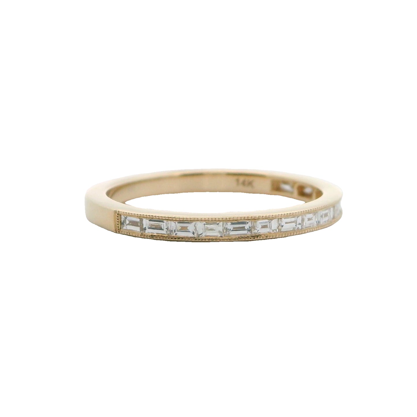 14k Yellow Gold Diamond Stackable Band
