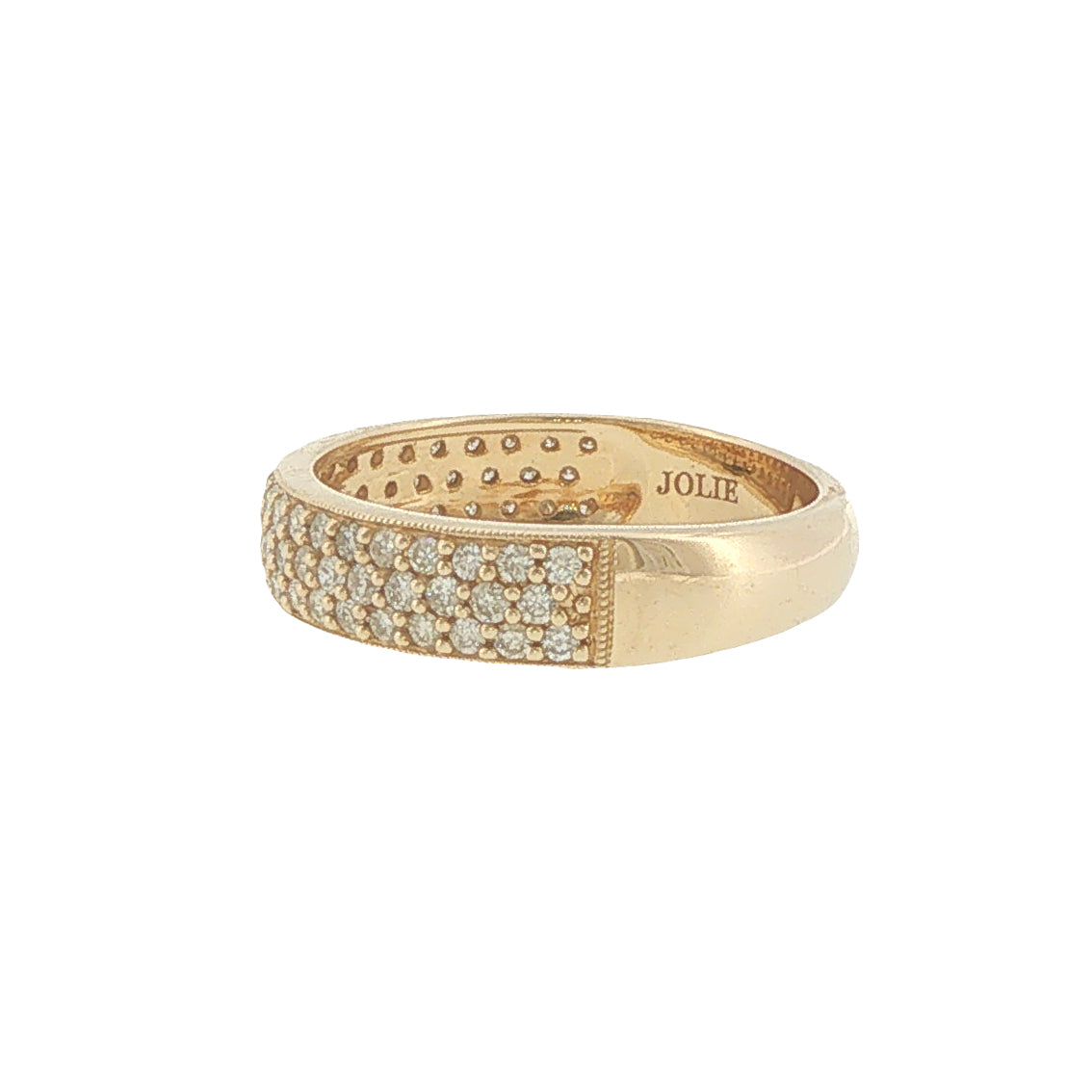 14k Yellow Gold Micro Pave Diamond Band
