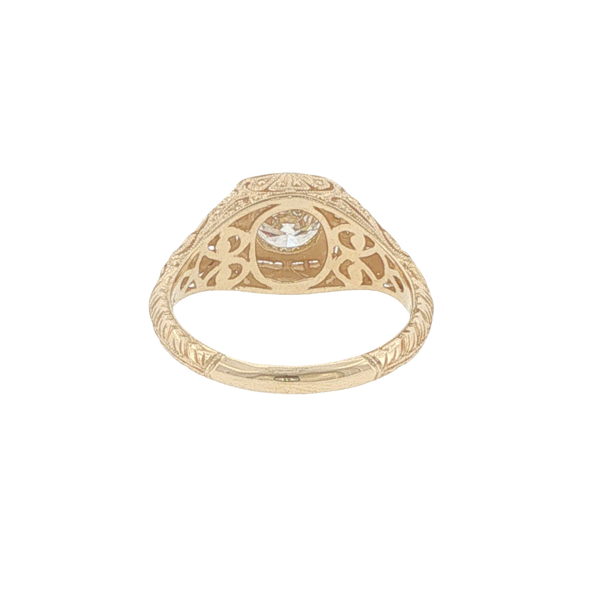 14K 1ct Lab-Created Diamond Vintage-Style Engagement Ring