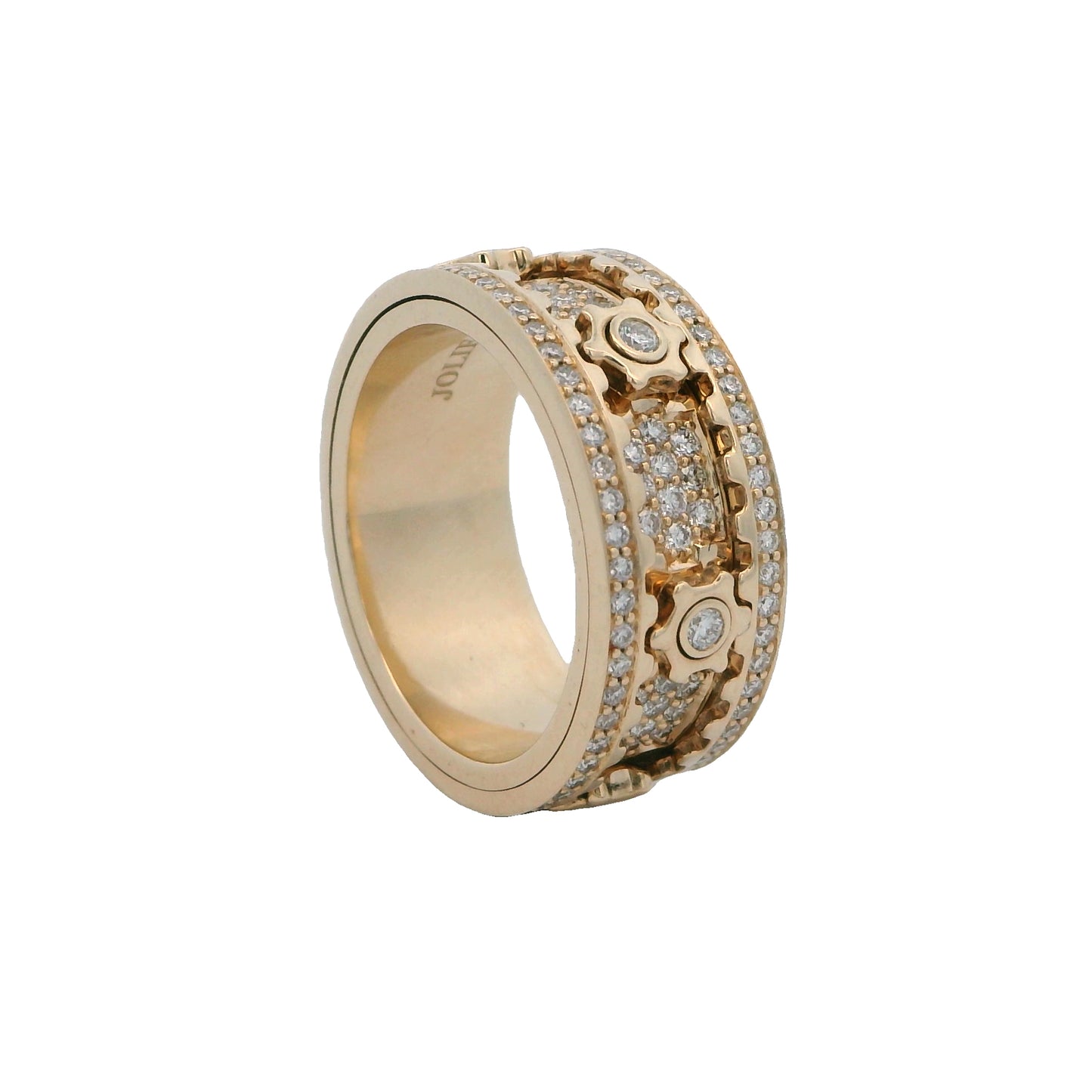 14k Yellow Gold 1.31ct Diamond Moveable Gears Band