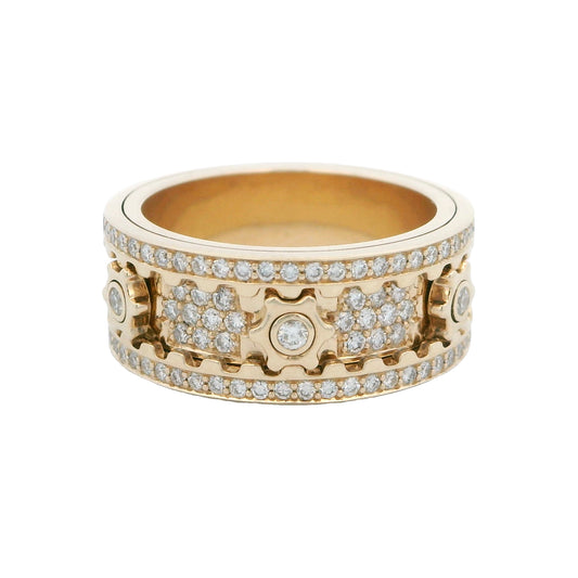 14k Yellow Gold 1.31ct Diamond Moveable Gears Band