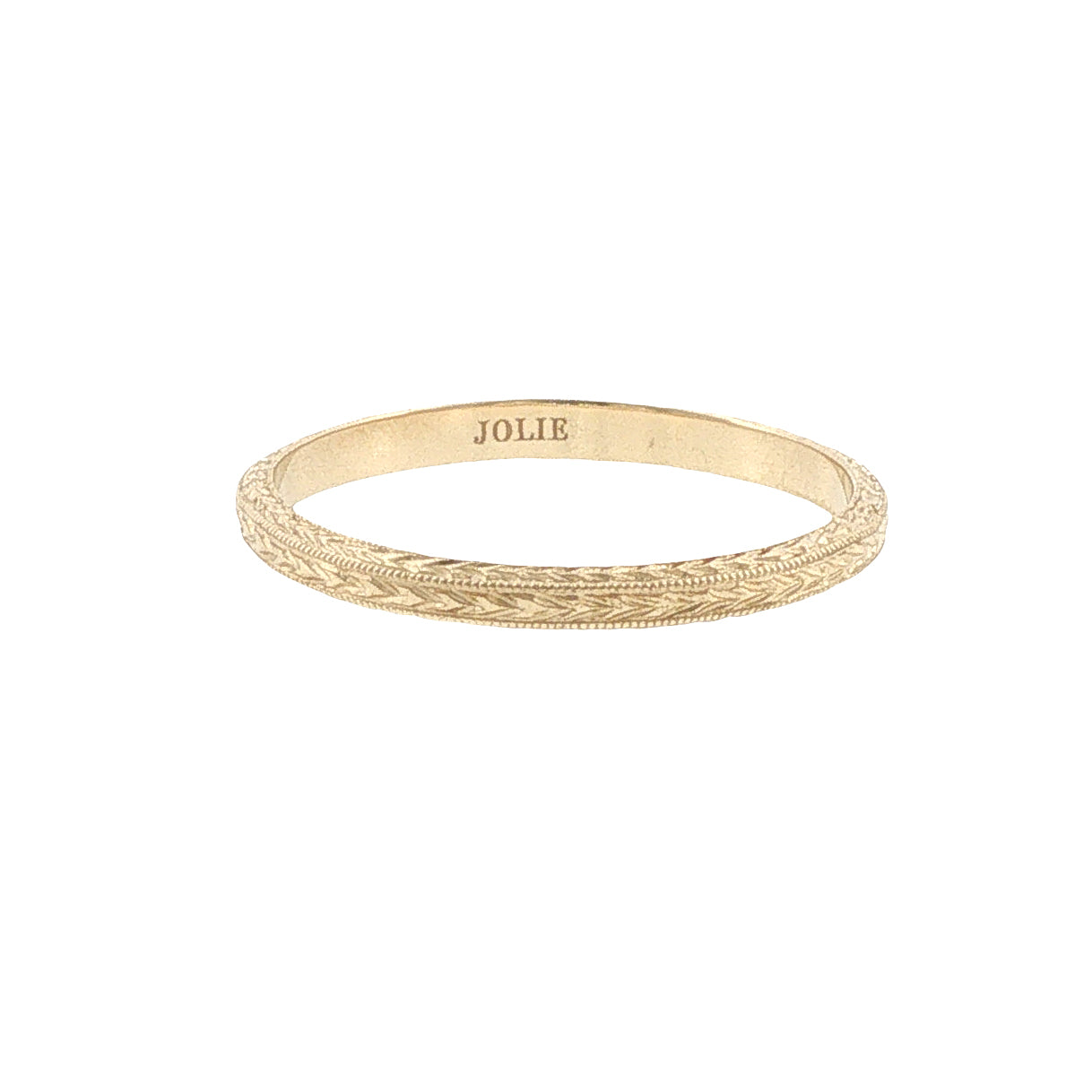 14k Gold Engraved Arrows Band