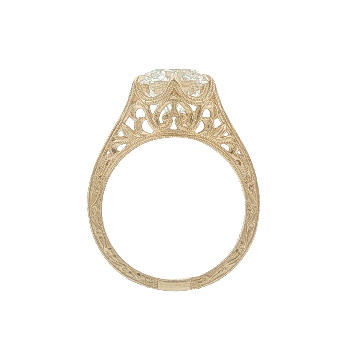 14K 3.07ct Lab-Created Diamond Vintage-Style Ring