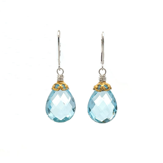 Anatoli Collection Blue Topaz Briolette Earrings
