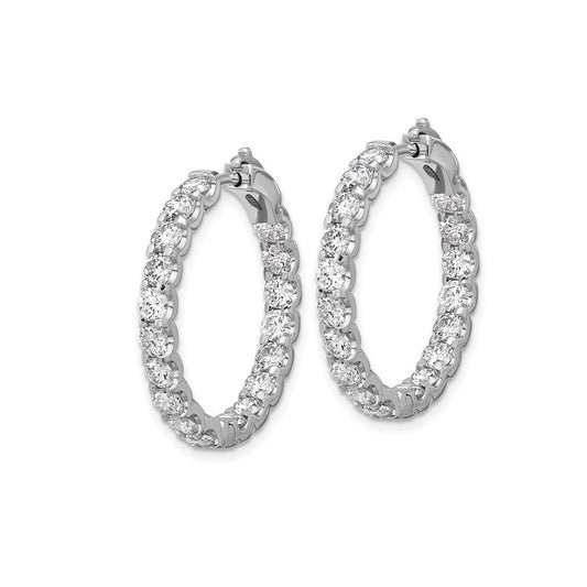 14k 5ct Lab-Created Diamond Round Hoop Earrings