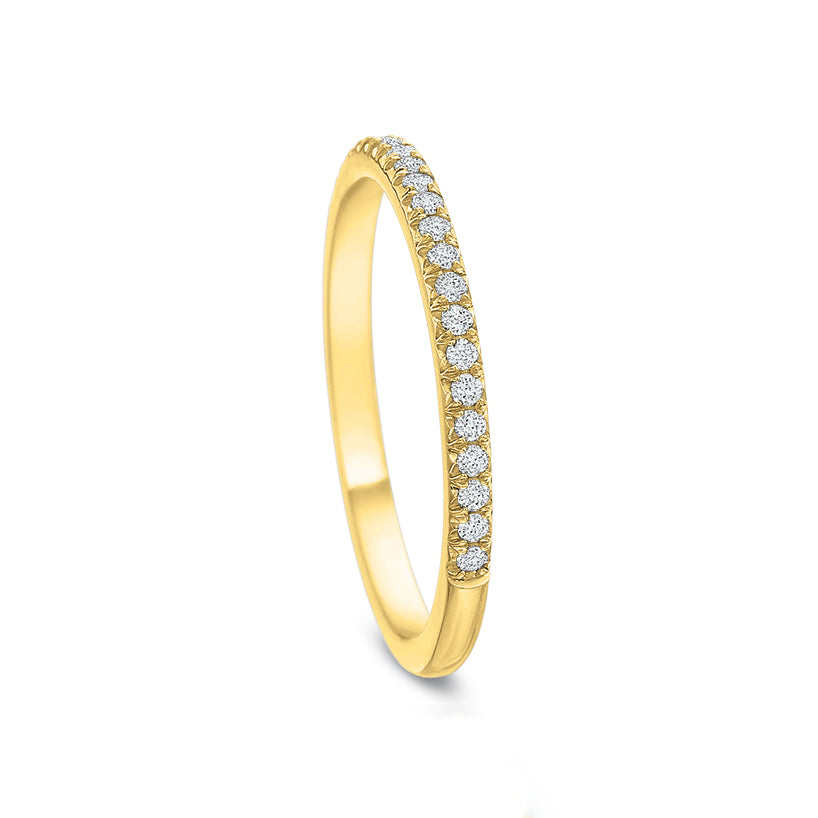 18K Yellow Gold 0.14CT French Cut Diamond Band