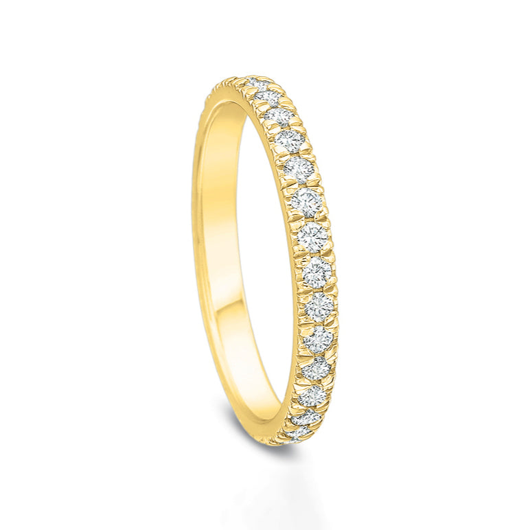 18K Yellow Gold 0.25CT French Cut Diamond Band