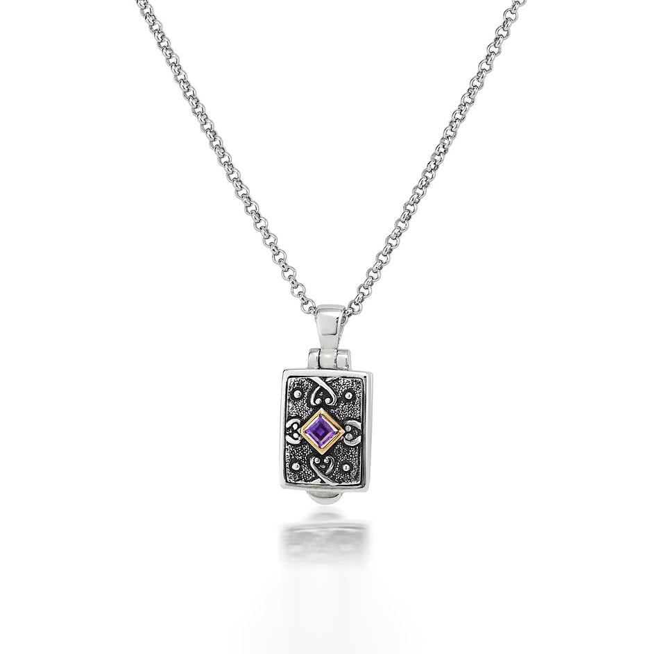 Anatoli Collection Petite 14K & Sterling Silver Amethyst Locket
