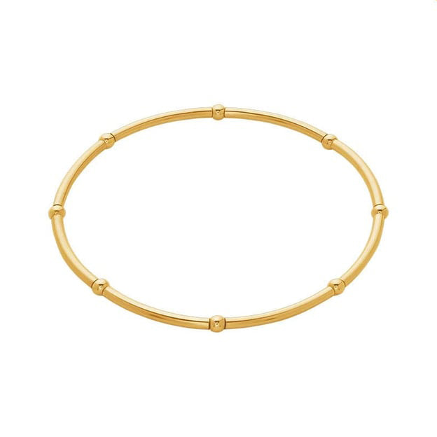 14k Gold-Filled Tube & Bead Stretch Bangle Bracelet
