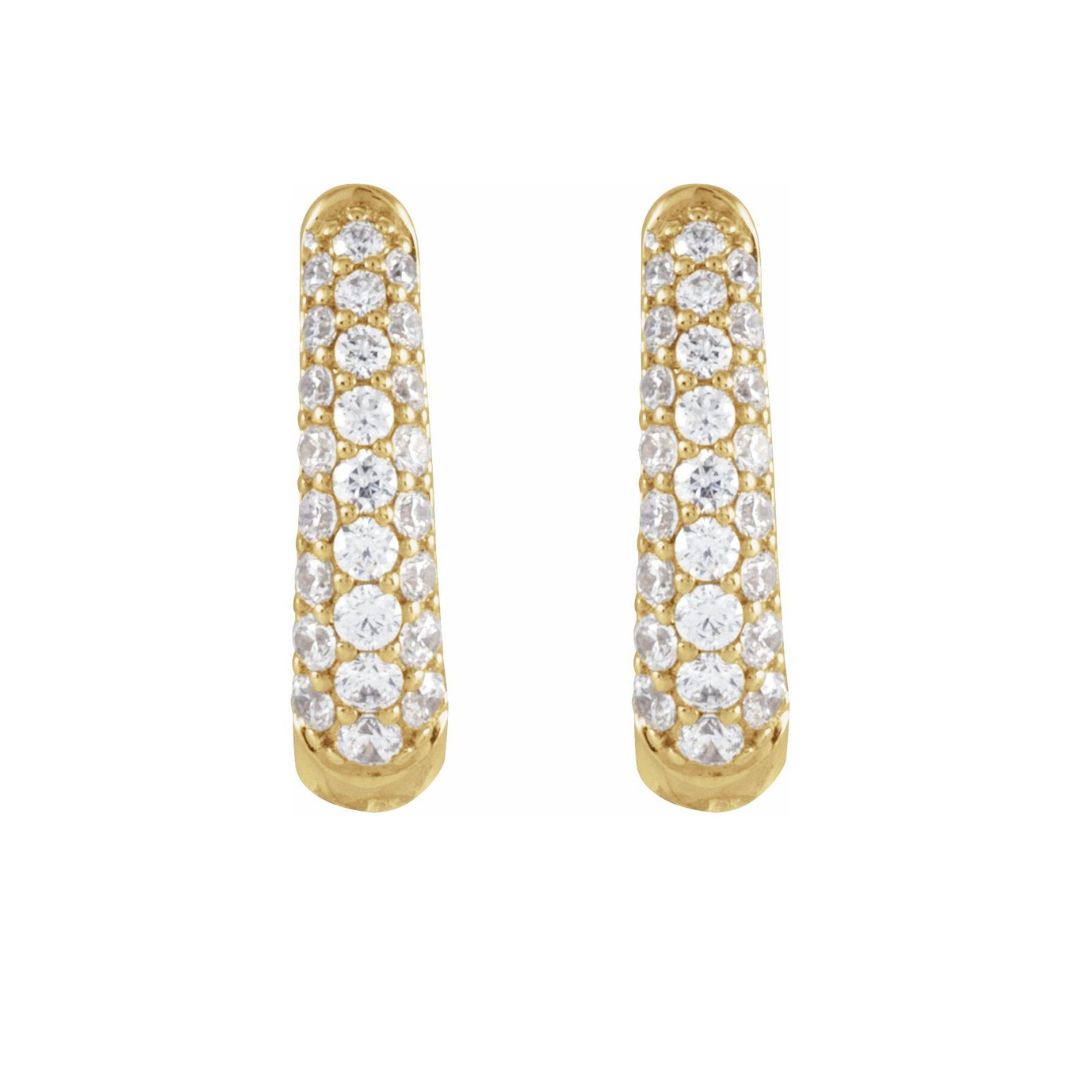 14k Gold 1/2CTW Diamond Hoop Earrings