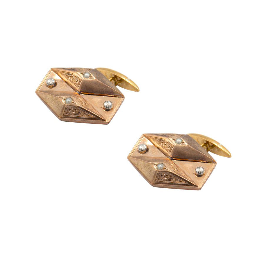 Estate Collection Antique Rose Gold Cuff Links