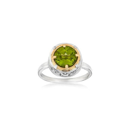 Anatoli Collection Sterling Silver & 18k Peridot Ring (sml)