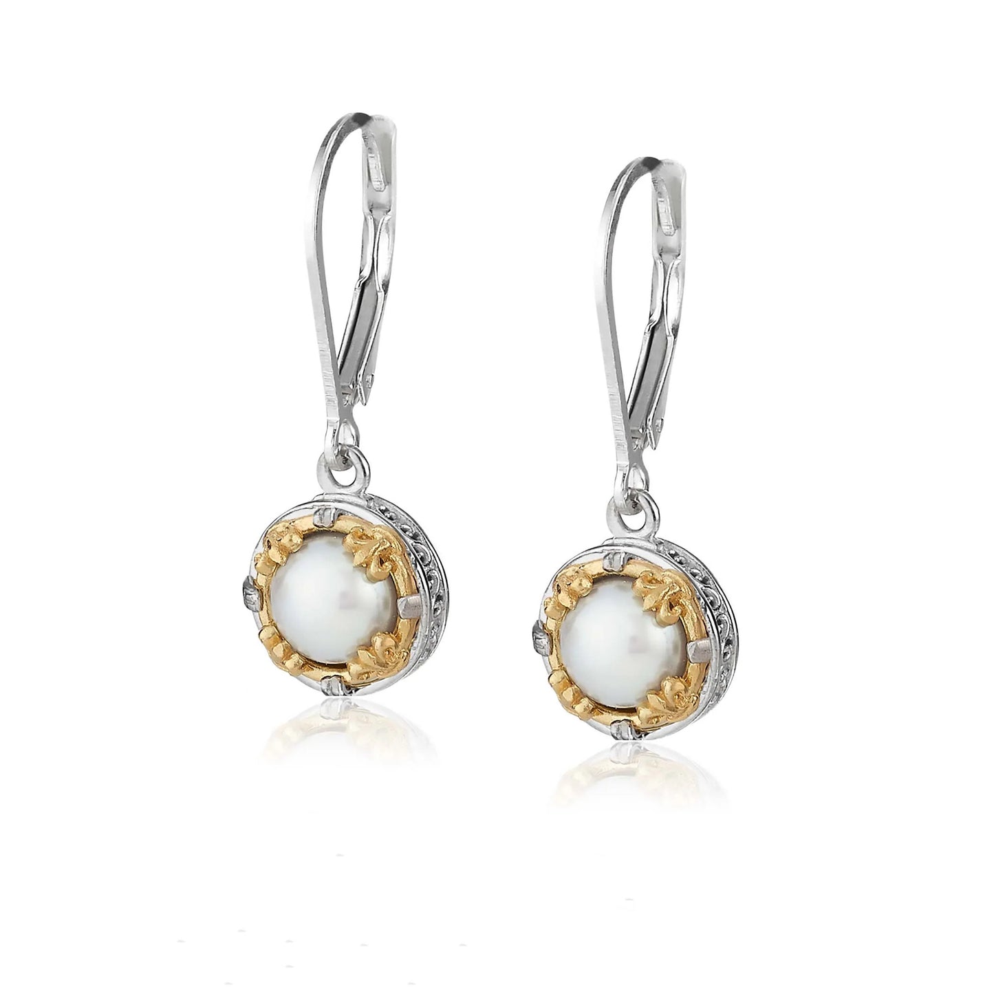 Anatoli Collection White Pearl Drop Earrings (sml)