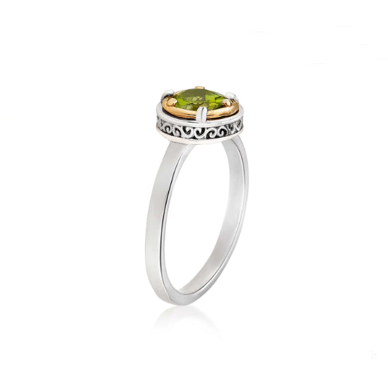 Anatoli Collection Sterling Silver & 18k Peridot Ring (sml)