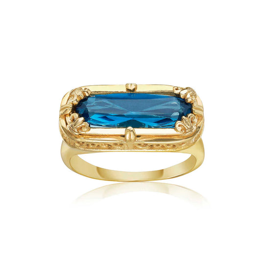 Anatoli Collection Vermeil London Blue Topaz Ring