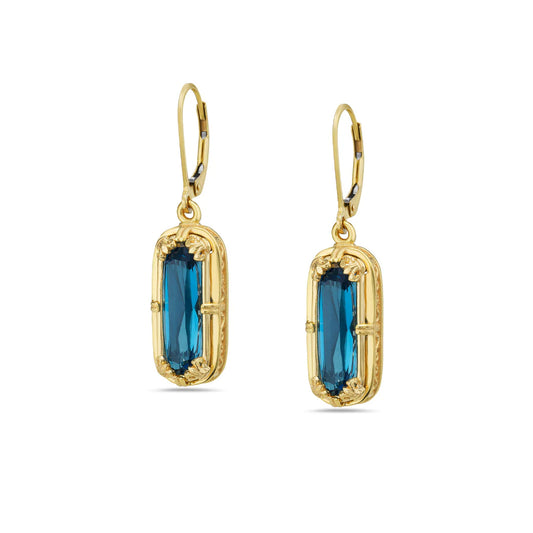 Anatoli Collection Vermeil London Blue Topaz Earrings