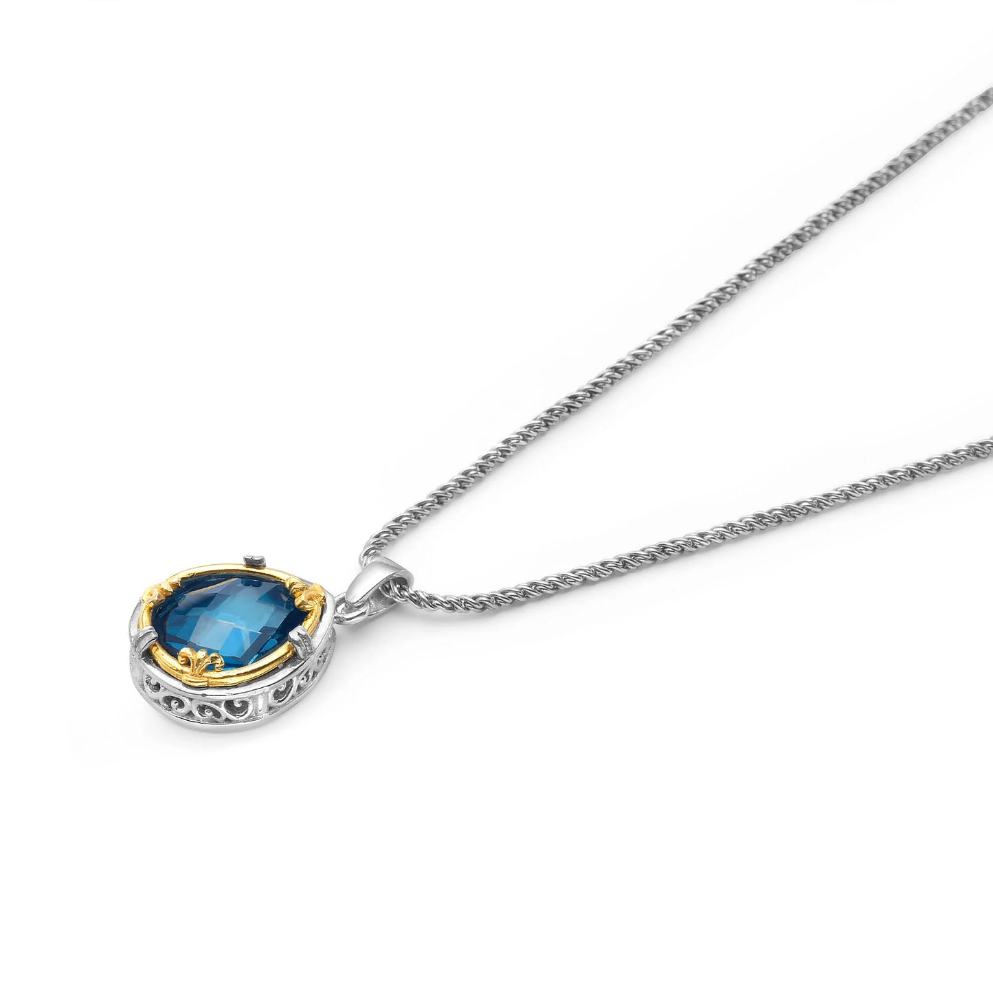 Anatoli Collection London Blue Topaz Necklace