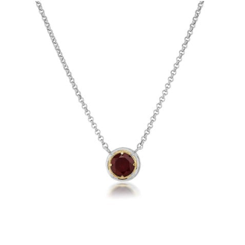 Anatoli Collection Round Garnet Necklace (med)