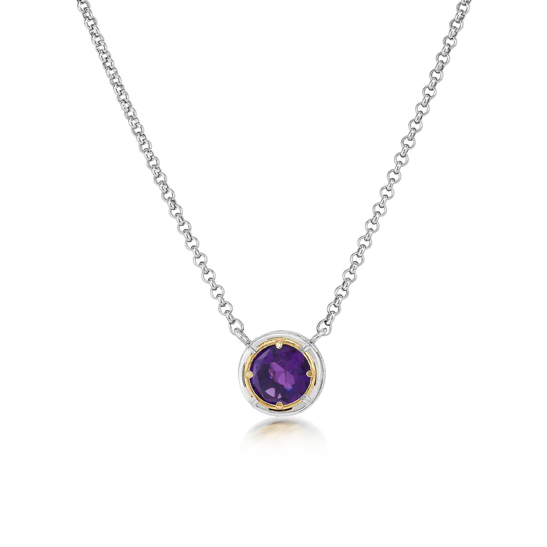 Anatoli Collection Round Amethyst Necklace (Med)