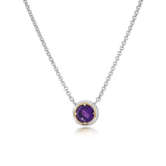 Anatoli Collection Round Amethyst Necklace (Med)