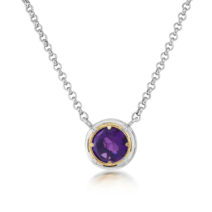Anatoli Collection Round Amethyst Necklace (med)