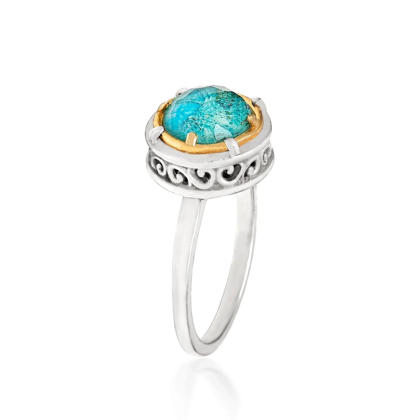 Anatoli Collection Sterling & Vermeil Chrysocolla Ring (med)