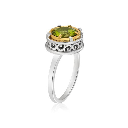 Anatoli Collection Sterling & Vermeil Peridot Ring (med)