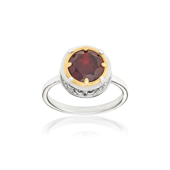 Anatoli Collection Sterling & Vermeil Garnet Ring (med)