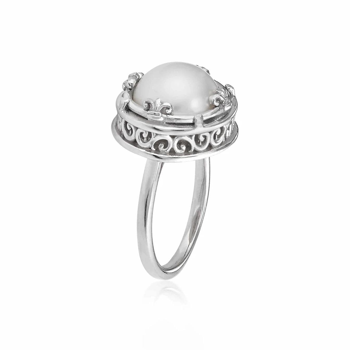 Anatoli Collection White Freshwater Pearl Ring (lg)