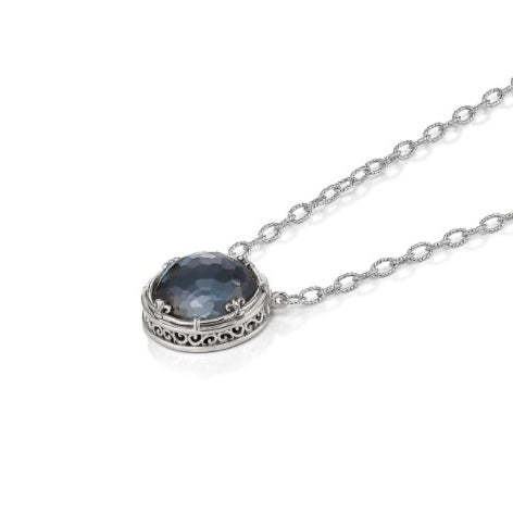 Anatoli Collection Round Hematite Pendant (Lg)