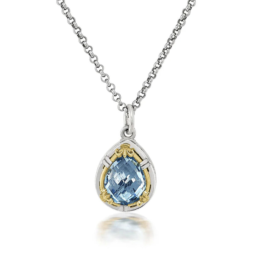 Anatoli Collection Blue Topaz Teardrop Pendant