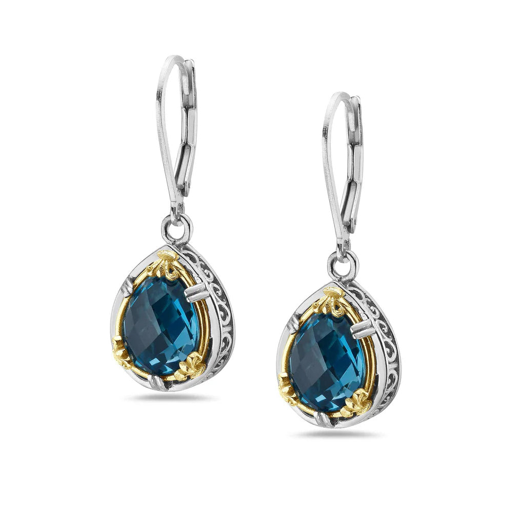 Anatoli Collection London Blue Topaz Teardrop Earrings