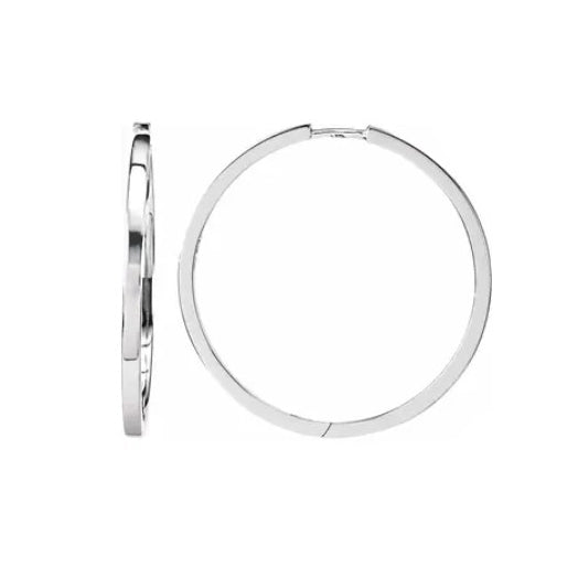 Sterling Silver 33mm Hinged Hoop Earrings