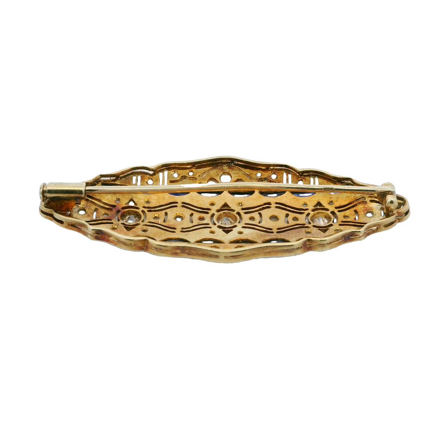 Estate Collection Art Deco Diamond & Sapphire Brooch