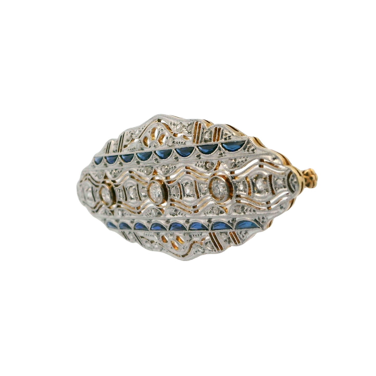 Estate Collection Art Deco Diamond & Sapphire Brooch