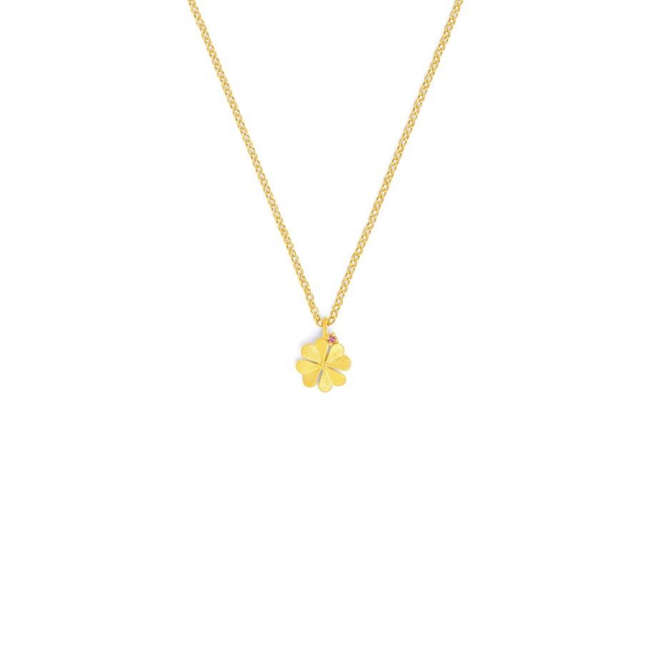 Bernd Wolf Collection "Kleenias" Pink Tourmaline Clover Necklace
