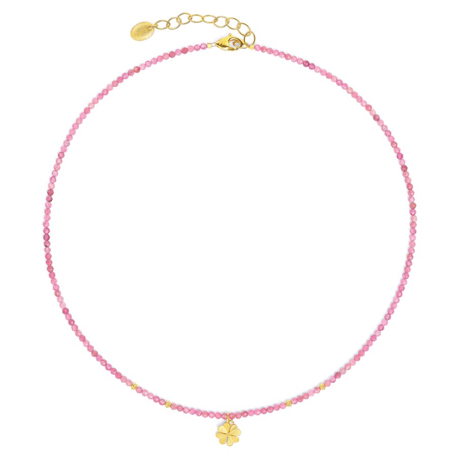 Bernd Wolf Collection "Kleenfa" Pink Tourmaline Clover Necklace