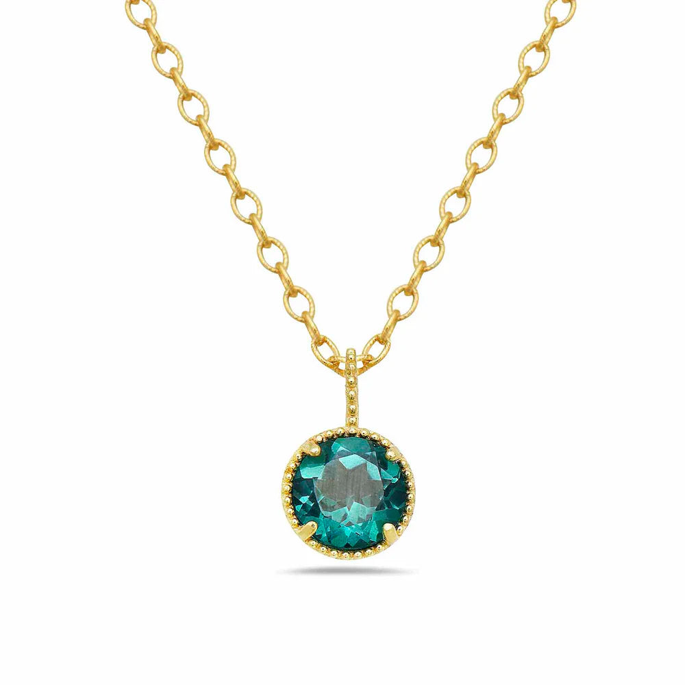 Anatoli Collection Vermeil Paraiba Topaz Necklace