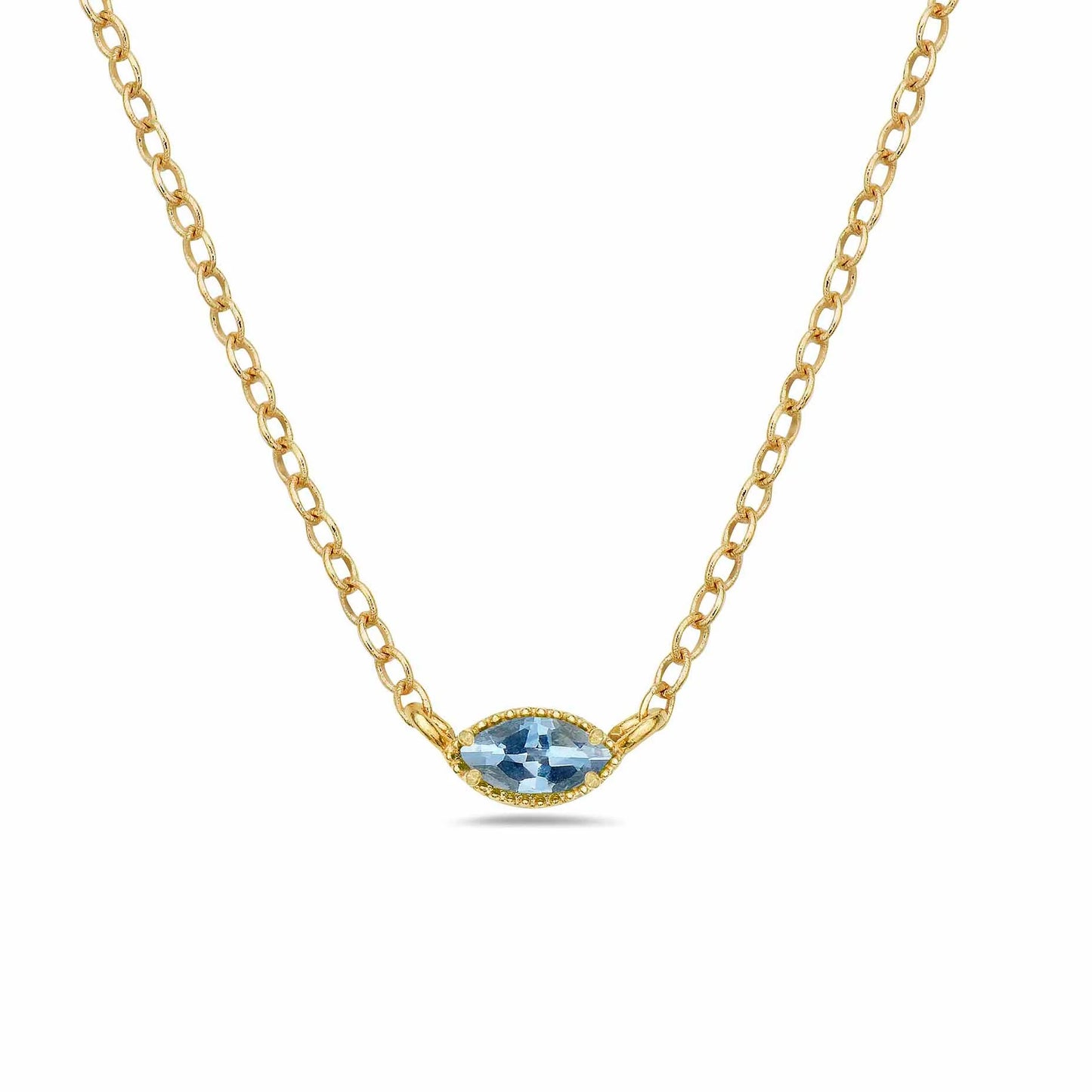 Anatoli Collection Petite East-West Aquamarine Necklace