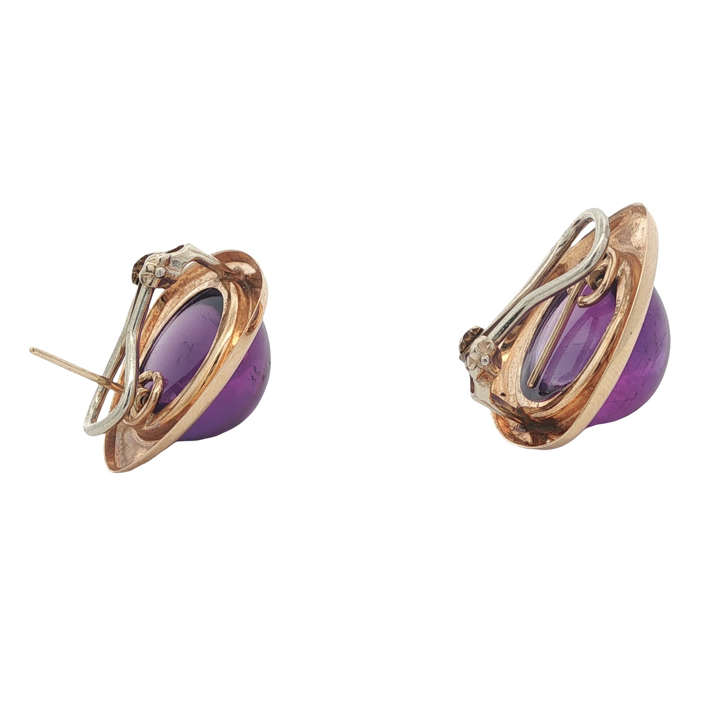 Estate Collection Retro Amethyst Cabochon Earrings
