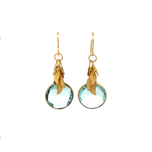 Anna Hollinger Collection Aqua Quartz Leaf Cluster Earrings