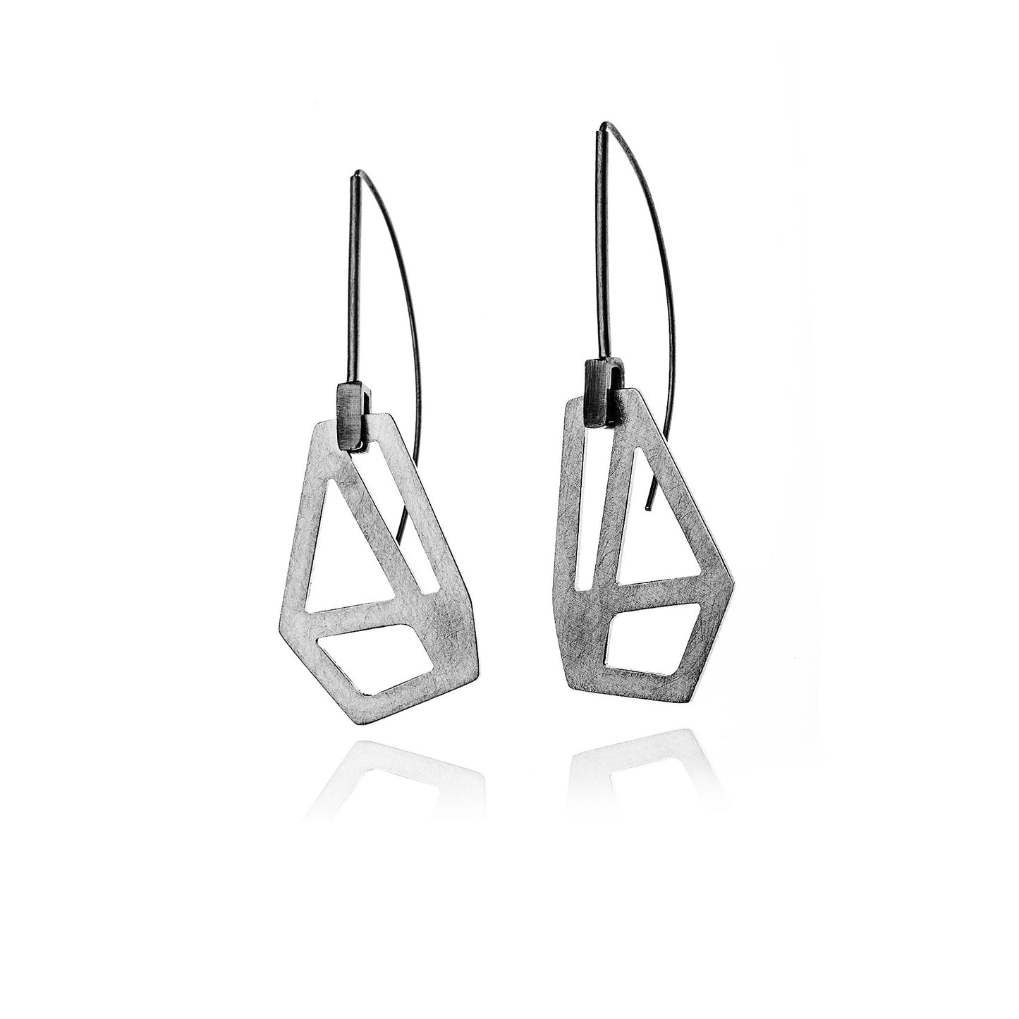 Mysterium Collection Sterling & Steel Geo Cutout Earrings