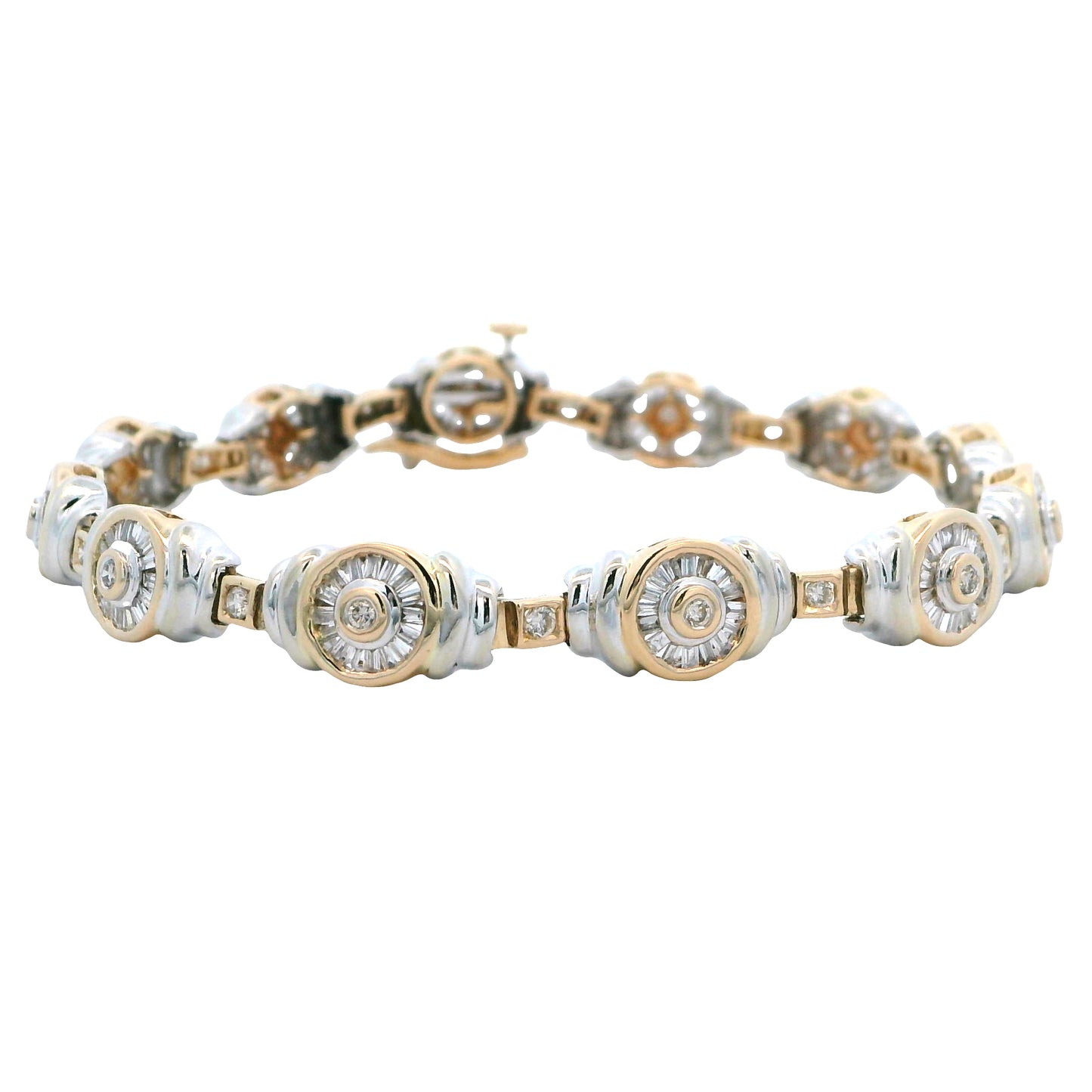 14K Two-tone Gold 1.5CT Diamond Bracelet