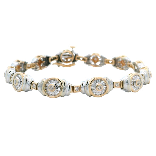 14K Two-tone Gold 1.5CT Diamond Bracelet