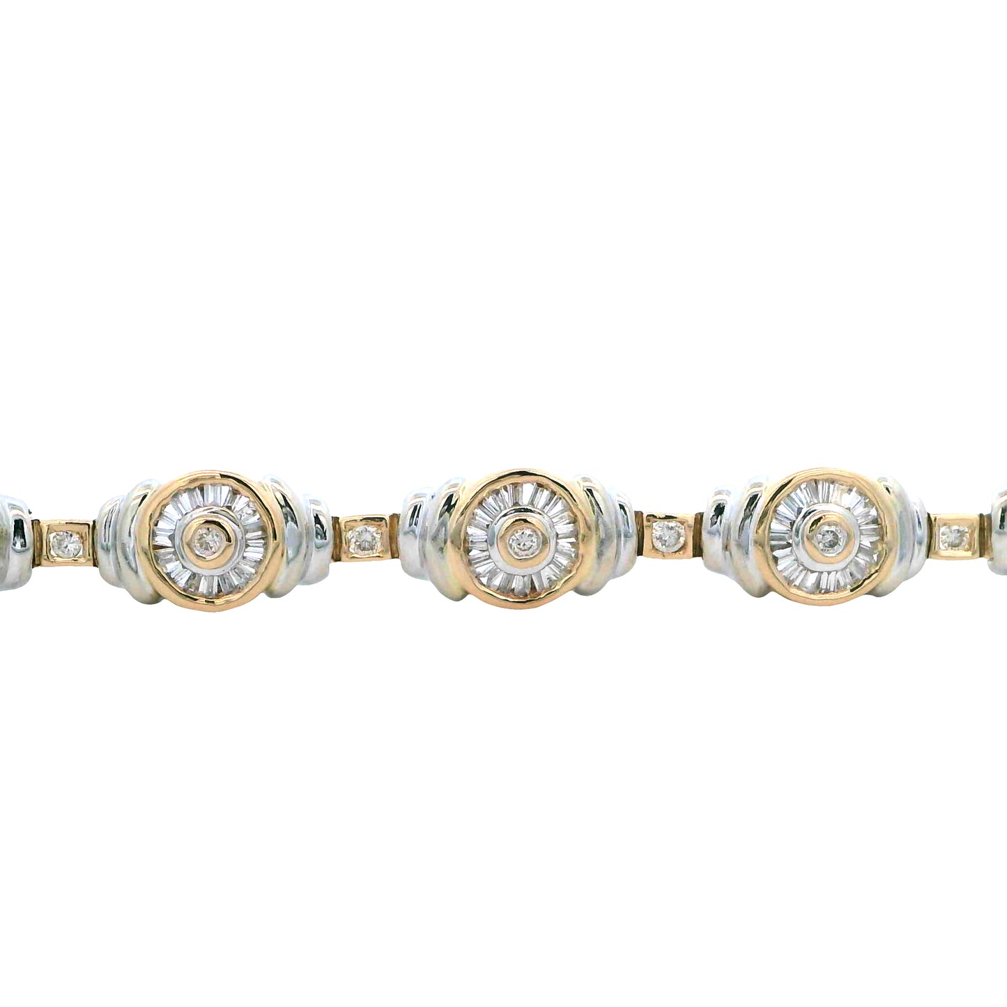 14K Two-tone Gold 1.5CT Diamond Bracelet