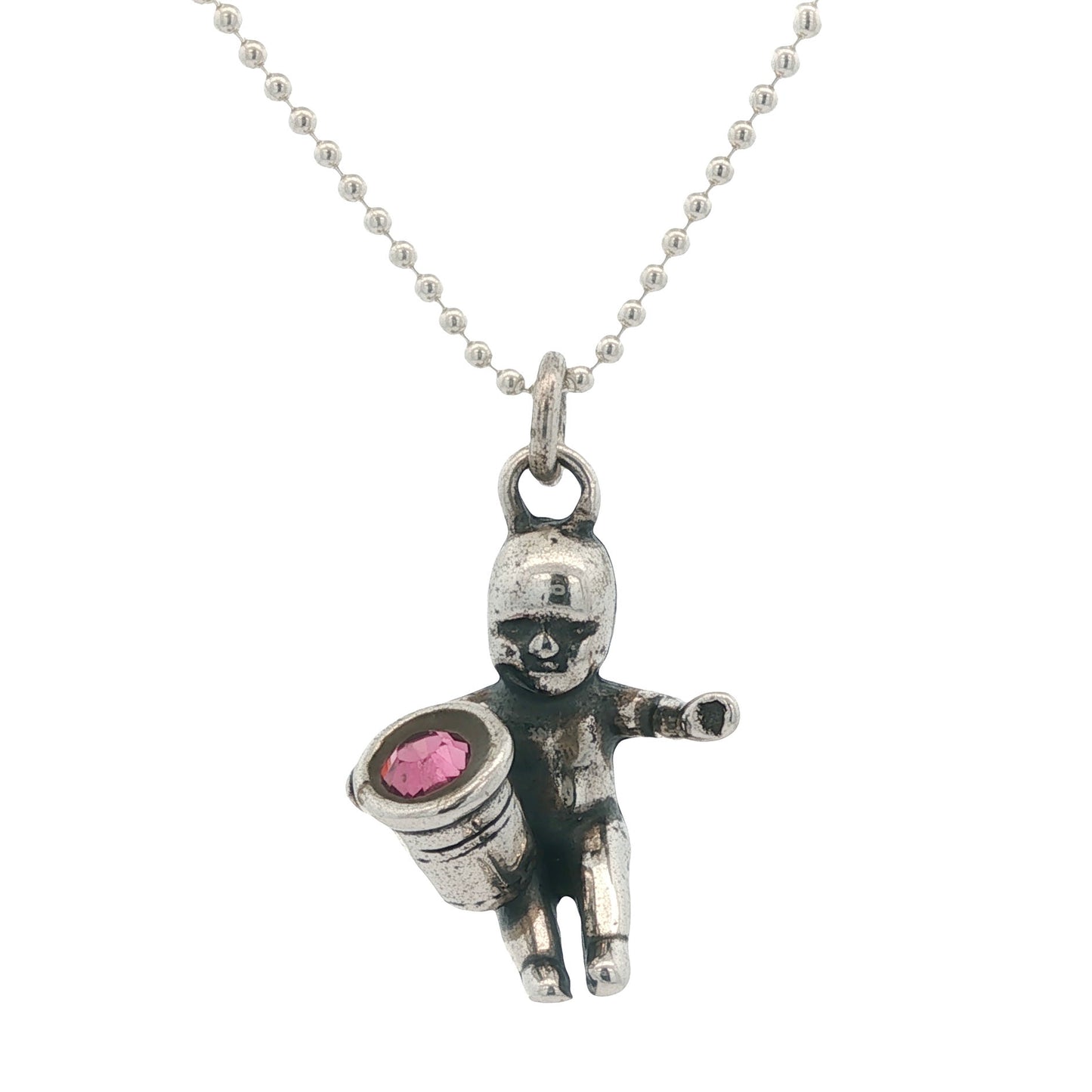 Molly McNamara Collection Birthstone Snoball King Cake Baby Necklace (Feb)