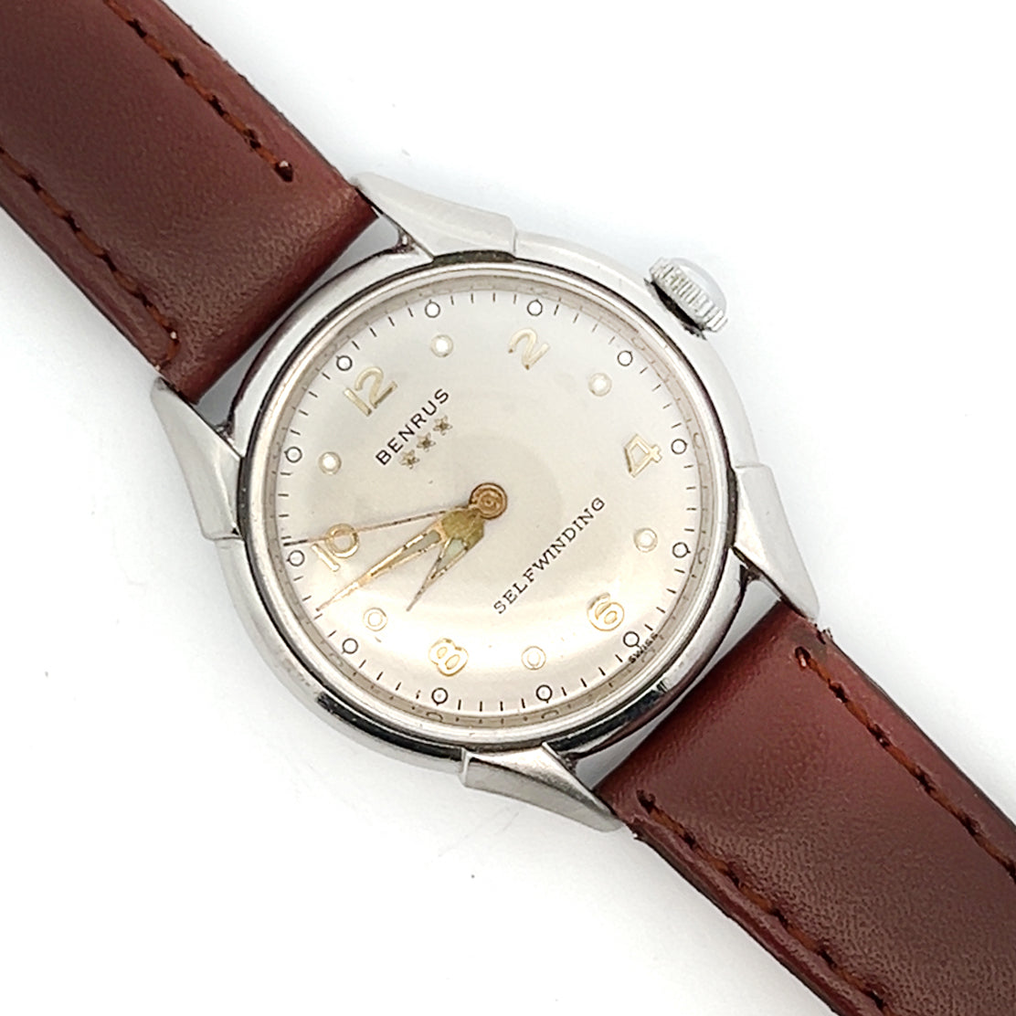 Vintage 1954 Benrus 34mm 3 Star Self Winding Watch Symmetry Inc