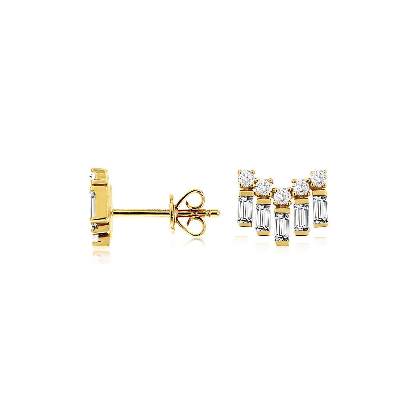 14K Yellow Gold Diamond Earrings