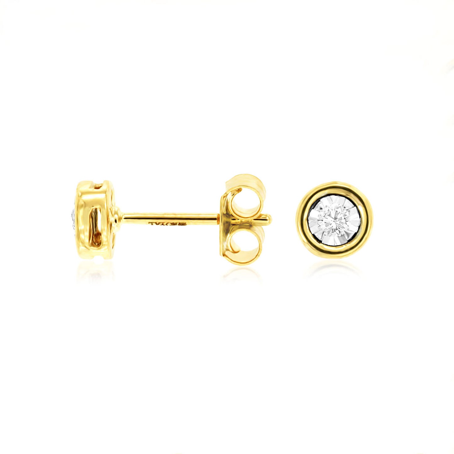 14K Yellow Gold Diamond Earrings